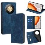 For Honor X70 5G RFID Anti-theft Brush Magnetic Leather Phone Case(Blue)