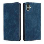 For Samsung Galaxy F14 5G RFID Anti-theft Brush Magnetic Leather Phone Case(Blue)