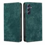 For Samsung Galaxy M54 5G RFID Anti-theft Brush Magnetic Leather Phone Case(Green)