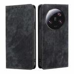 For Xiaomi 13 Ultra 5G RFID Anti-theft Brush Magnetic Leather Phone Case(Black)