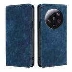 For Xiaomi 13 Ultra 5G RFID Anti-theft Brush Magnetic Leather Phone Case(Blue)