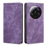 For Xiaomi 13 Ultra 5G RFID Anti-theft Brush Magnetic Leather Phone Case(Purple)