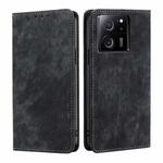 For Xiaomi Redmi K60 Ultra RFID Anti-theft Brush Magnetic Leather Phone Case(Black)