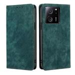 For Xiaomi Redmi K60 Ultra RFID Anti-theft Brush Magnetic Leather Phone Case(Green)