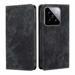 For Xiaomi 14 RFID Anti-theft Brush Magnetic Leather Phone Case(Black)