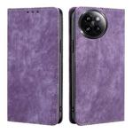 For Xiaomi Civi 4 Pro RFID Anti-theft Brush Magnetic Leather Phone Case(Purple)