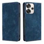 For Xiaomi Redmi Turbo 3 5G RFID Anti-theft Brush Magnetic Leather Phone Case(Blue)