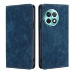 For OnePlus Ace 2 Pro RFID Anti-theft Brush Magnetic Leather Phone Case(Blue)