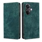 For OnePlus Nord CE3 5G RFID Anti-theft Brush Magnetic Leather Phone Case(Green)