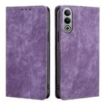 For OnePlus Nord CE4 RFID Anti-theft Brush Magnetic Leather Phone Case(Purple)