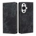 For Huawei nova 11 4G RFID Anti-theft Brush Magnetic Leather Phone Case(Black)