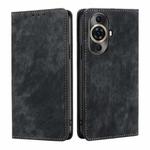For Huawei nova 11 Pro 4G / 11 Ultra 4G RFID Anti-theft Brush Magnetic Leather Phone Case(Black)