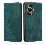 For Huawei nova 11 Pro 4G / 11 Ultra 4G RFID Anti-theft Brush Magnetic Leather Phone Case(Green)