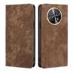 For Huawei Enjoy 60X RFID Anti-theft Brush Magnetic Leather Phone Case(Brown)