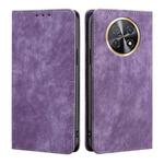 For Huawei Enjoy 60X RFID Anti-theft Brush Magnetic Leather Phone Case(Purple)