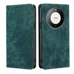 For Huawei Mate 60 Pro / Pro+ RFID Anti-theft Brush Magnetic Leather Phone Case(Green)