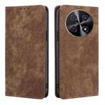 For Huawei nova 12i 4G RFID Anti-theft Brush Magnetic Leather Phone Case(Brown)