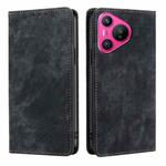 For Huawei Pura 70 RFID Anti-theft Brush Magnetic Leather Phone Case(Black)