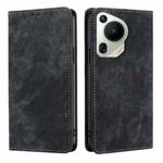 For Huawei Pura 70 Ultra RFID Anti-theft Brush Magnetic Leather Phone Case(Black)