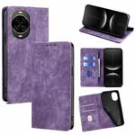 For Huawei nova 14 5G RFID Anti-theft Brush Magnetic Leather Phone Case(Purple)