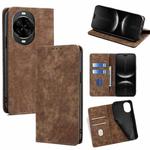For Huawei nova 14 Pro 5G RFID Anti-theft Brush Magnetic Leather Phone Case(Brown)