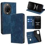 For Huawei nova 14 Ultra 5G RFID Anti-theft Brush Magnetic Leather Phone Case(Blue)