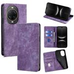 For Huawei nova 14 Ultra 5G RFID Anti-theft Brush Magnetic Leather Phone Case(Purple)