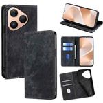 For Huawei Pura 80 5G RFID Anti-theft Brush Magnetic Leather Phone Case(Black)