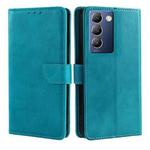 For vivo Y100 5G IDN Calf Texture Buckle Flip Leather Phone Case(Blue)