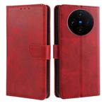 For vivo X100s Calf Texture Buckle Flip Leather Phone Case(Red)