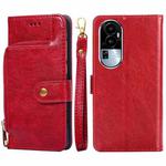 For OPPO Reno10 5G Zipper Bag Leather Phone Case(Red)