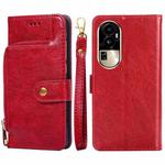 For OPPO Reno10 Pro 5G Zipper Bag Leather Phone Case(Red)