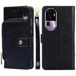 For OPPO Reno10 Pro+ 5G Zipper Bag Leather Phone Case(Black)