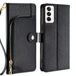 For OPPO Reno12 5G Global Zipper Bag Leather Phone Case(Black)