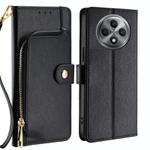 For OPPO Reno12 F 5G Zipper Bag Leather Phone Case(Black)