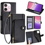 For OPPO A5 Pro 5G Global Zipper Bag Leather Phone Case(Black)