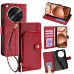For OPPO Find X8 Ultra 5G Zipper Bag Leather Phone Case(Red)