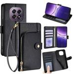 For OPPO A5 5G 2025 Global Zipper Bag Leather Phone Case(Black)