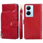 For vivo Y78 Plus 5G Zipper Bag Leather Phone Case(Red)