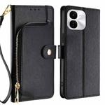 For vivo iQOO Z9x 5G Zipper Bag Leather Phone Case(Black)