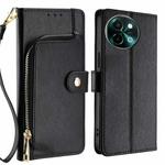 For vivo Y38 5G / T3x Global Zipper Bag Leather Phone Case(Black)