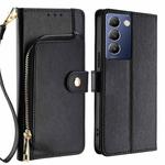 For vivo Y100 5G IDN Zipper Bag Leather Phone Case(Black)