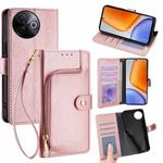 For vivo Y39 5G Global Zipper Bag Leather Phone Case(Rose Gold)