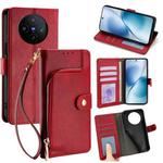 For vivo X200s 5G Zipper Bag Leather Phone Case(Red)