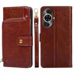 For Huawei nova 11 Pro 4G / 11 Ultra 4G Zipper Bag Leather Phone Case(Brown)