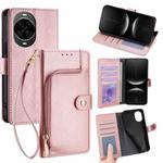 For Huawei nova 14 5G Zipper Bag Leather Phone Case(Rose Gold)