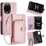 For Huawei nova 14 Pro 5G Zipper Bag Leather Phone Case(Rose Gold)