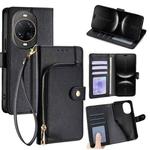 For Huawei nova 14 Ultra 5G Zipper Bag Leather Phone Case(Black)
