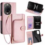 For Huawei nova 14 Ultra 5G Zipper Bag Leather Phone Case(Rose Gold)