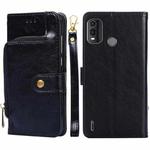 For Nokia G11 Plus Zipper Bag Leather Phone Case(Black)